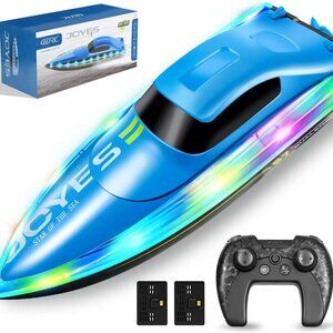 4DRC S7 RC Boat for Adults & Kids, High-Speed at 30KMH with 7 Mode LED Lights